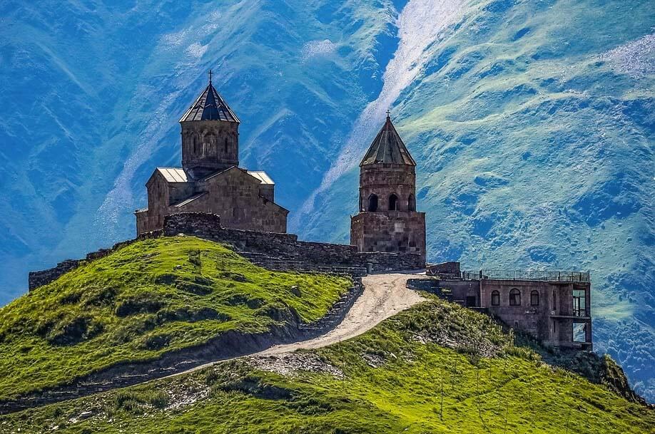 Armenië Georgië - Gergeti Trinity Church